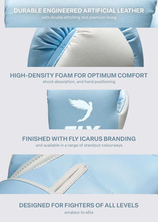 FLY Superloop Pro X 2 Boxing Gloves - Pale Blue