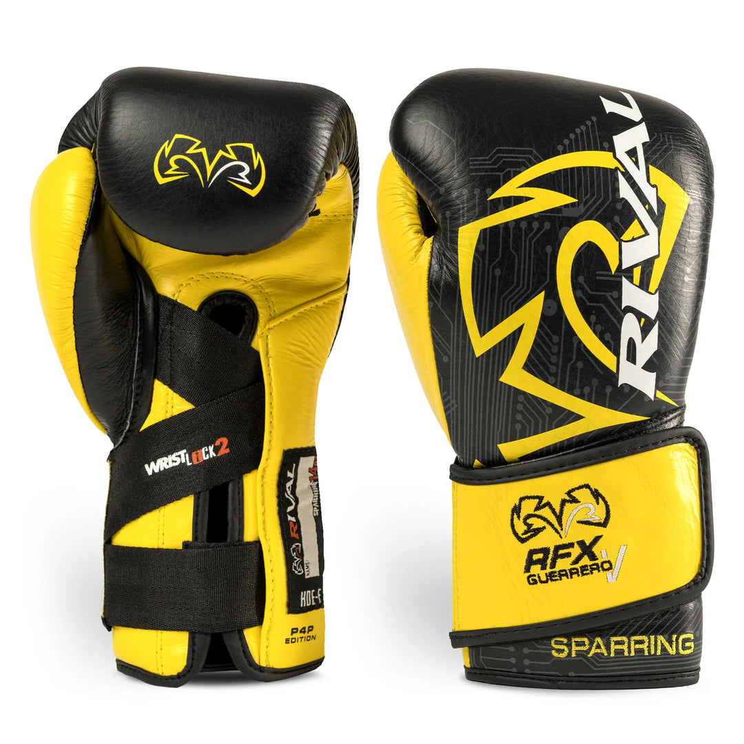 RIVAL RFX-Guerrero-V Sparring Gloves P4P Edition - Black / Yellow