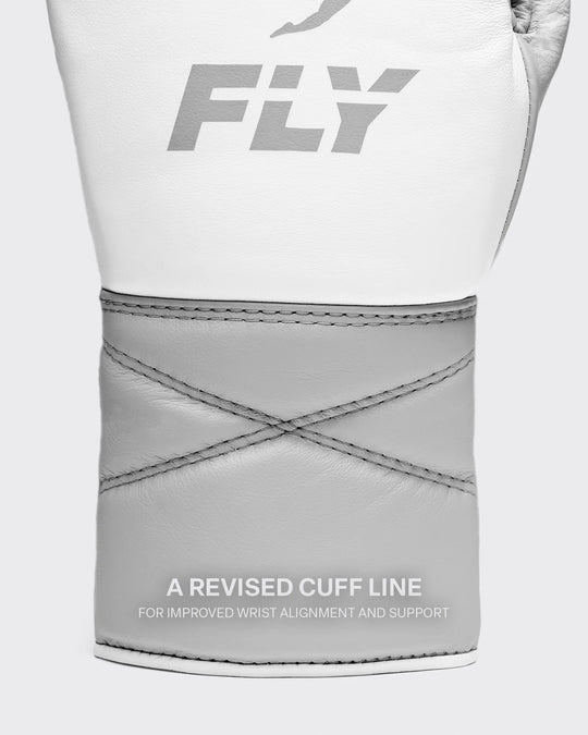 Fly Superlace 2 Lightning Boxing Gloves - White/Grey