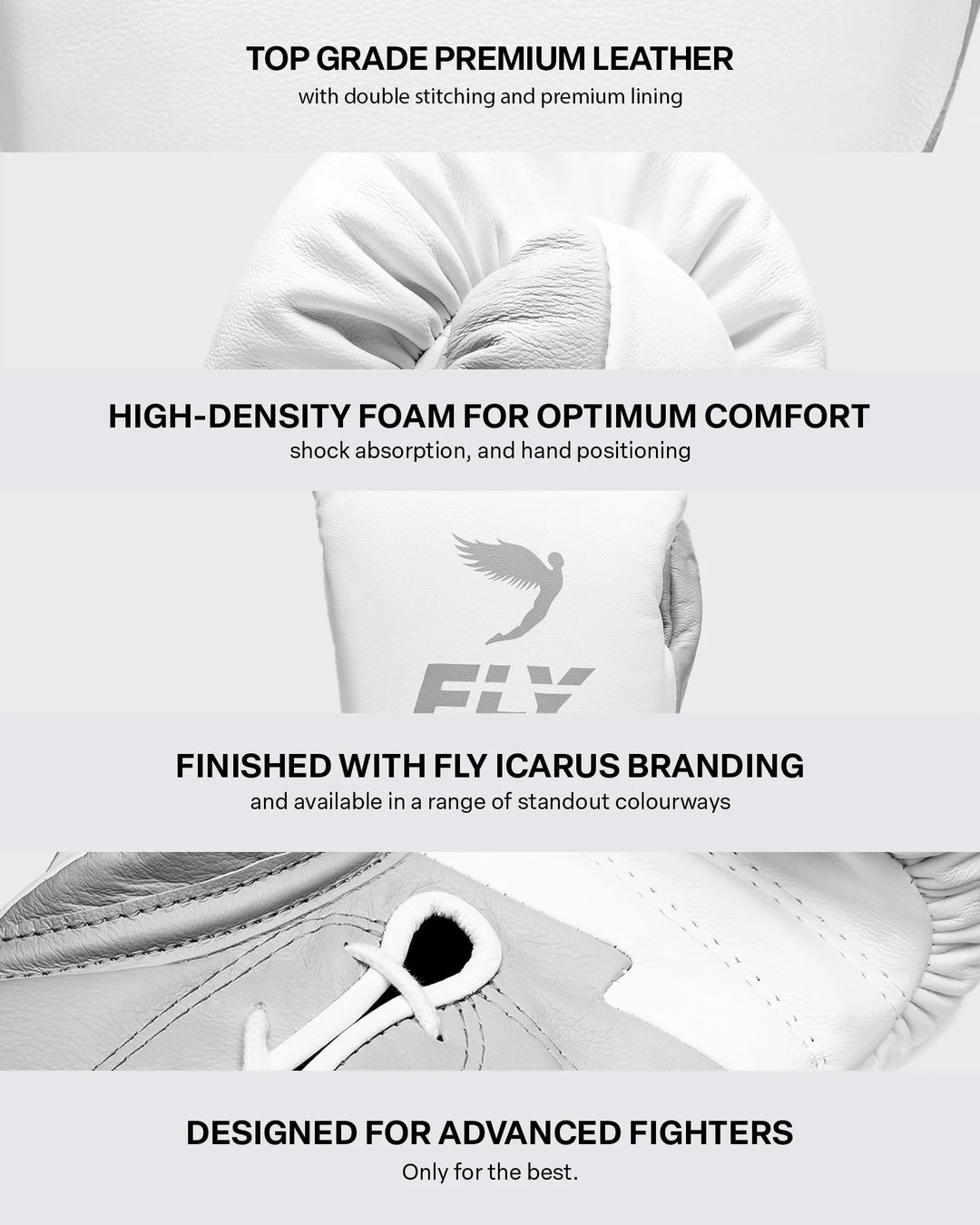 Fly Superlace 2 Lightning Boxing Gloves - White/Grey