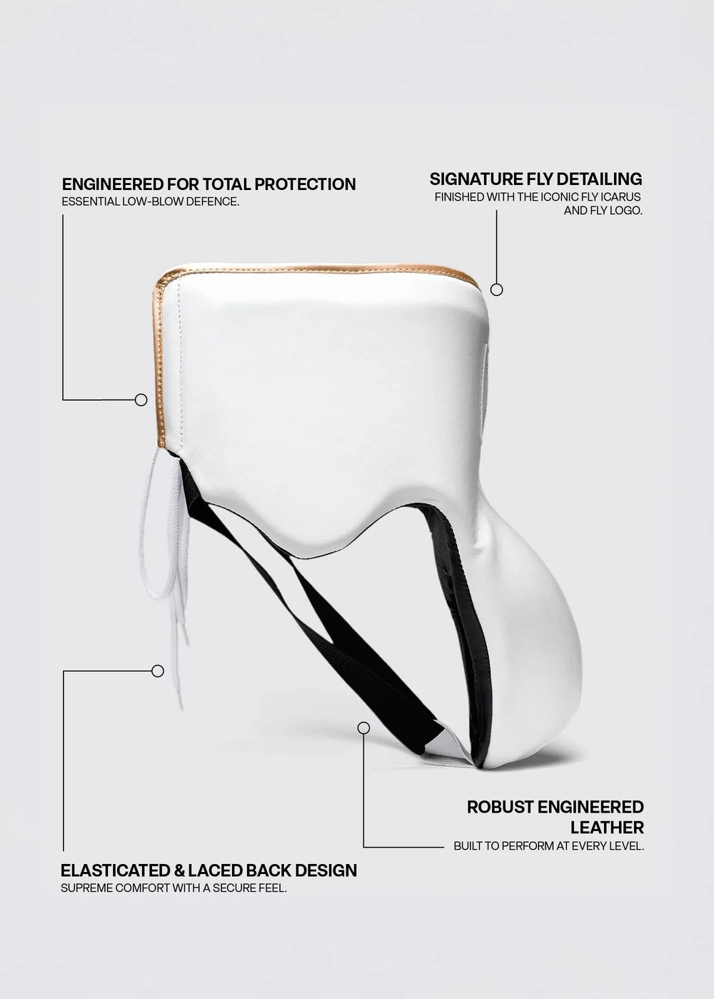 FLY Wraith X Groin Guard - White/Grey/Gold