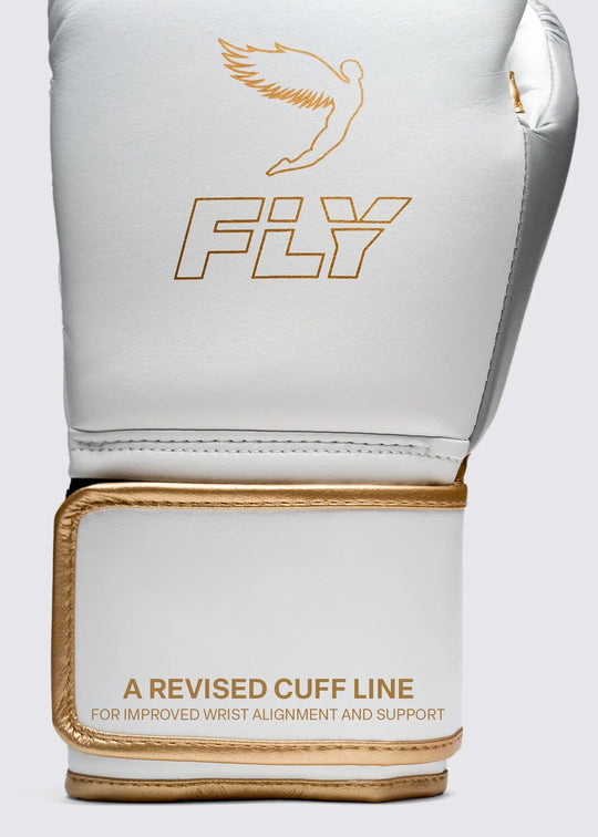 FLY Superloop Pro X 2 Boxing Gloves - White/Grey/Gold