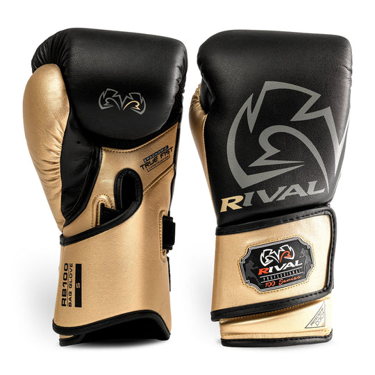 RIVAL RB100 Professional Bag Gloves - Black/Gold