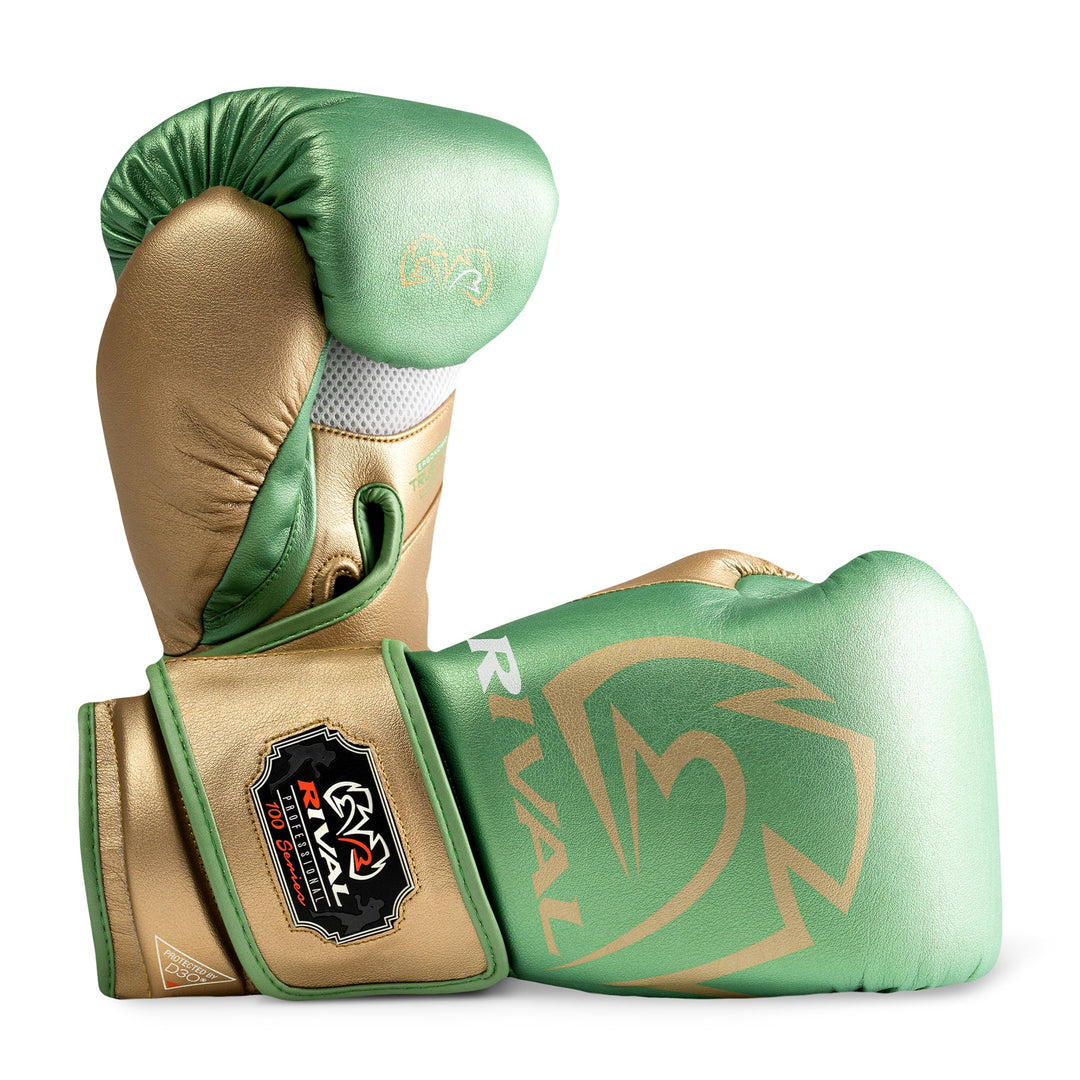 RIVAL RB100 Professional Bag Gloves - Green/Gold